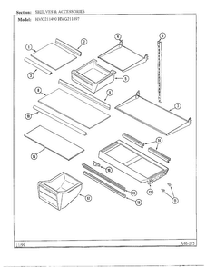 Shelves And Accessories Diagram and Parts List for HMG211490  Admiral Refrigerator