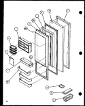 REF DOOR Diagram and Parts List for SC22J P1104030W Amana Refrigerator