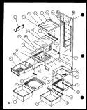 REF SHELVING AND DRAWERS Diagram and Parts List for SC22J P1104030W Amana Refrigerator