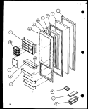 REF DOOR Diagram and Parts List for SX22J P1104029W Amana Refrigerator