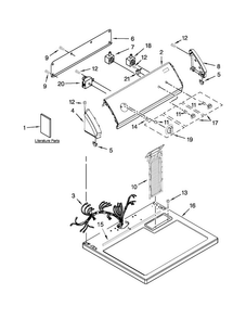 Top And Console Parts Diagram and Parts List for CGD137SBW1  Crosley Dryer