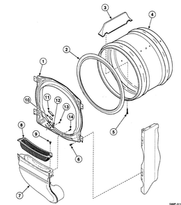 Drum Assy Diagram and Parts List for SSG919LF  Speed Queen Dryer