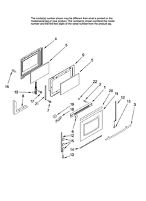 Door Parts Diagram and Parts List for MGRH865QDQ13  Maytag Range