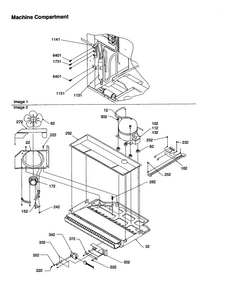 Machine Compartment Diagram and Parts List for BC21V1C-P1325022WC  Amana Refrigerator