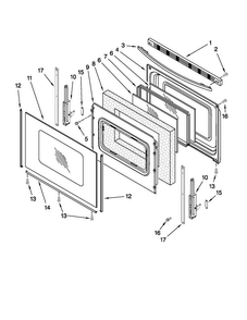 Door Parts Diagram and Parts List for MGR7665WS2  Maytag Range