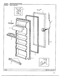 Fresh Food Door Diagram and Parts List for 24824-0A  Admiral Refrigerator