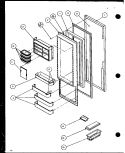 REF DOOR Diagram and Parts List for SXD25J P1116401W Amana Refrigerator