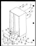 DRAIN AND ROLLERS Diagram and Parts List for SXD25J P1116401W Amana Refrigerator