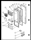 REF DOOR Diagram and Parts List for SXD25JB P1116403W Amana Refrigerator