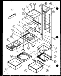 REF SHELVING AND DRAWERS Diagram and Parts List for SXD25JB P1116403W Amana Refrigerator