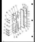 FZ DOOR Diagram and Parts List for SXD25JP P1116406W Amana Refrigerator