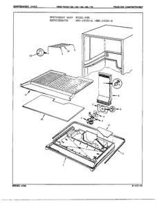 Freezer Compartment Diagram and Parts List for 19282B  Admiral Refrigerator