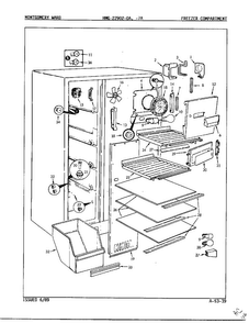 Freezer Compartment Diagram and Parts List for 22902-OA  Admiral Refrigerator