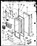 REF DOOR Diagram and Parts List for SZDE25MPL P1121203W L Amana Refrigerator
