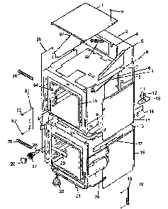 Cabinet Diagram and Parts List for ACO27DE1-P1132343NE  Amana Wall Oven