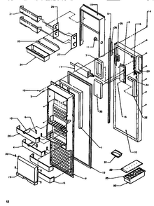 Refrigerator Door Diagram and Parts List for SRDE520SBW-P1183102WW  Amana Refrigerator