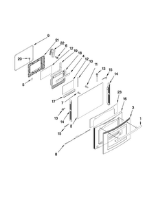 Door Parts Diagram and Parts List for JDS9860CDS01  Jenn-Air Range