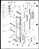 FZ DOOR HINGE AND TRIM PARTS Diagram and Parts List for SCDE25J P7870104W Amana Refrigerator
