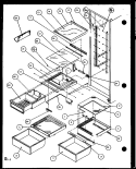 REFRIGERTATOR SHELVING AND DRAWERS Diagram and Parts List for SL25J P1104026W Amana Refrigerator
