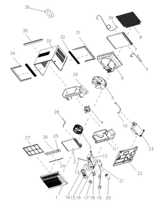Cabinet Parts Diagram and Parts List for AW-06CR1FD  Admiral Air Conditioner