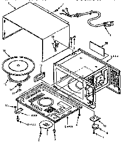 Cabinet Diagram and Parts List for 5658929190  Kenmore Microwave