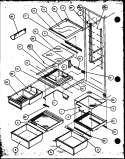 REF SHELVING AND DRAWERS Diagram and Parts List for 36558 P1115403W Litton Refrigerator