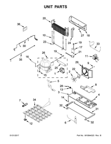 Unit Parts Diagram and Parts List for MFT2776DEM01  Maytag Refrigerator