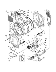 Bulkhead Parts Diagram and Parts List for MEDB835DW0  Maytag Dryer