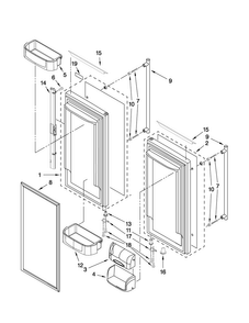 Refrigerator Door Parts Diagram and Parts List for JFC2290VPR0  Jenn-Air Refrigerator
