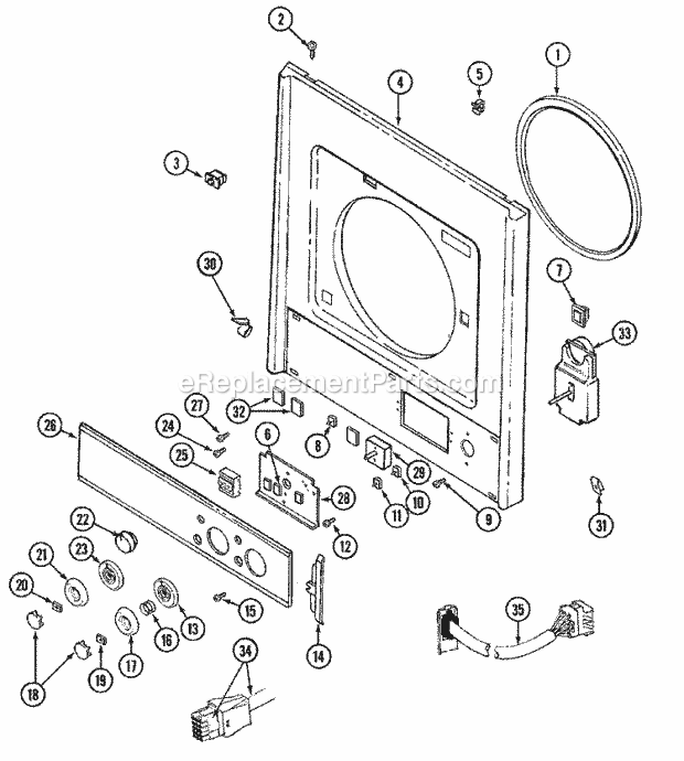 Part Location Diagram of WP22001924 Whirlpool Washer Timer