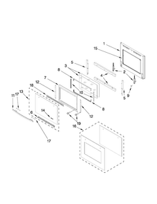 Oven Door Parts Diagram and Parts List for JJW2427WS00  Jenn-Air Wall Oven