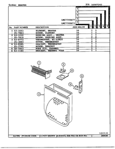 Heater Diagram and Parts List for 7749A71  Norge Dryer