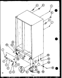 DRAIN AND ROLLERS Diagram and Parts List for SZDE25KB P1116802W Amana Refrigerator