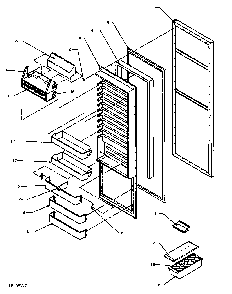 Refrigerator Door Diagram and Parts List for SS22NBW-P1162706WW  Amana Refrigerator