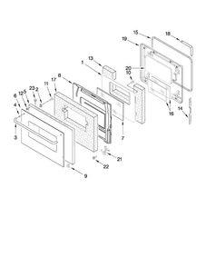 Upper Oven Door Parts Diagram and Parts List for CWE5800ACE28  Maytag Wall Oven