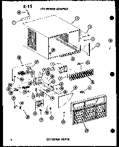 100 Series Compact Diagram and Parts List for 113-3HEW P67231-20R Amana Air Conditioner
