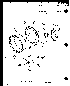 Rear Bulkhead Diagram and Parts List for TGA800 P75752-6W Amana Dryer