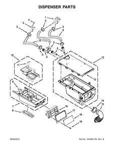 Dispenser Parts Diagram and Parts List for MHN33PDCGW0  Maytag Washer