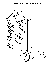 Refrigerator Liner Parts Diagram and Parts List for 10651335714  Kenmore Refrigerator