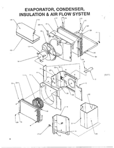 Evaporator,condenser,insulation And Air Diagram and Parts List for P1200801R  Amana Air Conditioner