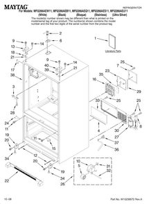 Cabinet Parts Diagram and Parts List for MFI2266AEW11  Maytag Refrigerator