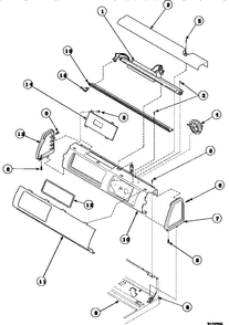 Graphic Panel, Control Mounting Plate And Controls Diagram and Parts List for CW8413W2-PCW8413W2  Crosley Washer