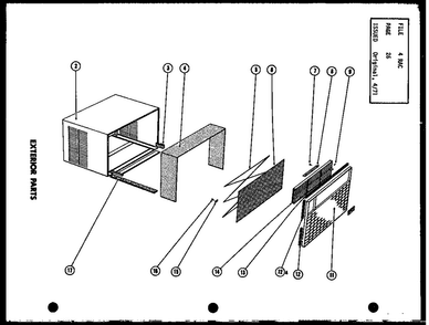 Exterior Parts Diagram and Parts List for FC18-3H P54655-1R Amana Air Conditioner