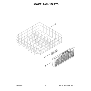 Part Location Diagram of W11740263 Whirlpool Silverware Basket Assembly