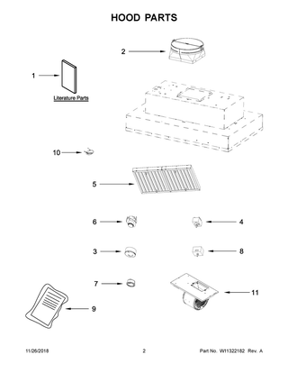 Hood Parts Diagram and Parts List for JXL6536HSS0  Maytag Range Hood