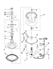 Basket And Tub Parts Diagram and Parts List for CAW9444XQ1  Crosley Washer