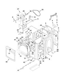 Cabinet Parts Diagram and Parts List for MGDB400VQ1  Maytag Dryer