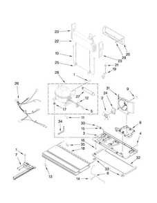 Unit Parts Diagram and Parts List for MFX2571XEW0  Maytag Refrigerator