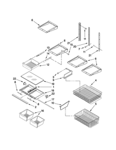 Shelf Parts Diagram and Parts List for MBF2556KEQ3  Maytag Refrigerator