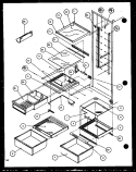 REF SHELVING AND DRAWERS Diagram and Parts List for 36261 P1115702W Kenmore Refrigerator